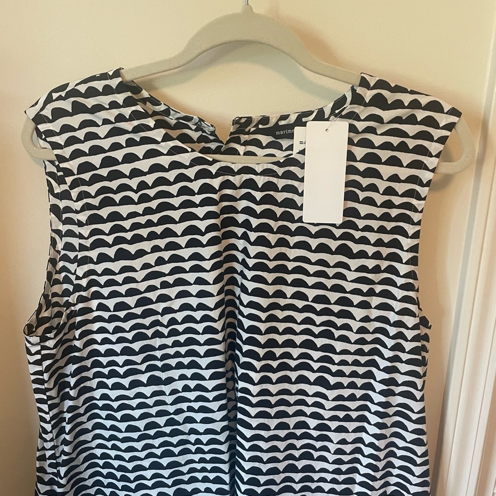 Marimekko Black and White Sheath Midi Dress